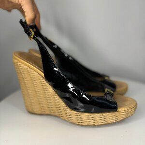The Original Car Shoe by Prada Leather Wedge Sandals –  Excellent Condition